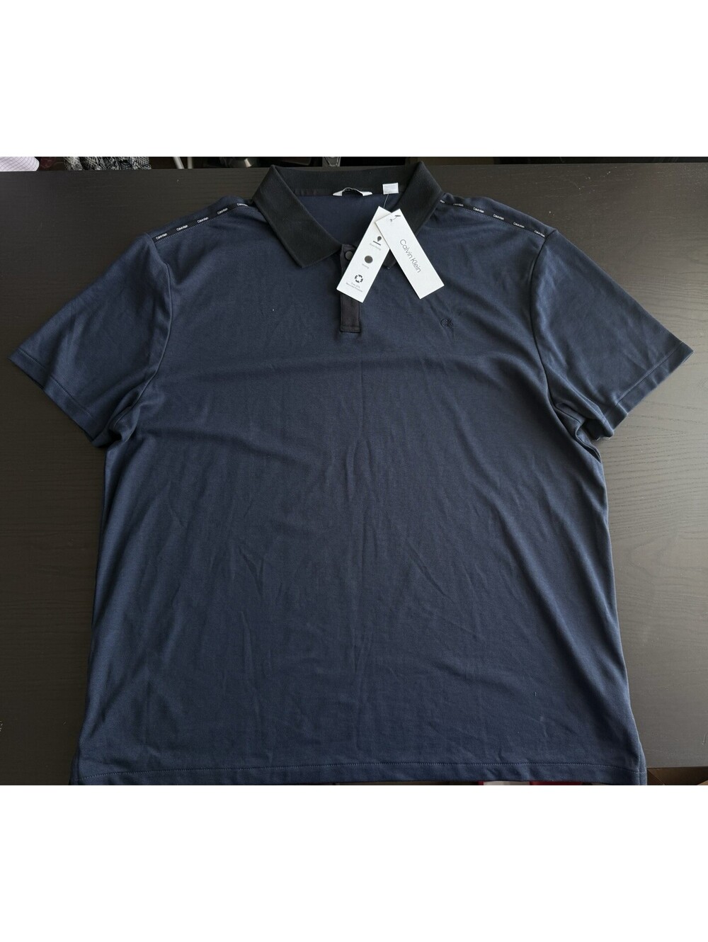 Calvin Klein NWT Soft Liquid Touch Polo Shirt 2XL Dark Sapphire Blue Quick Dry